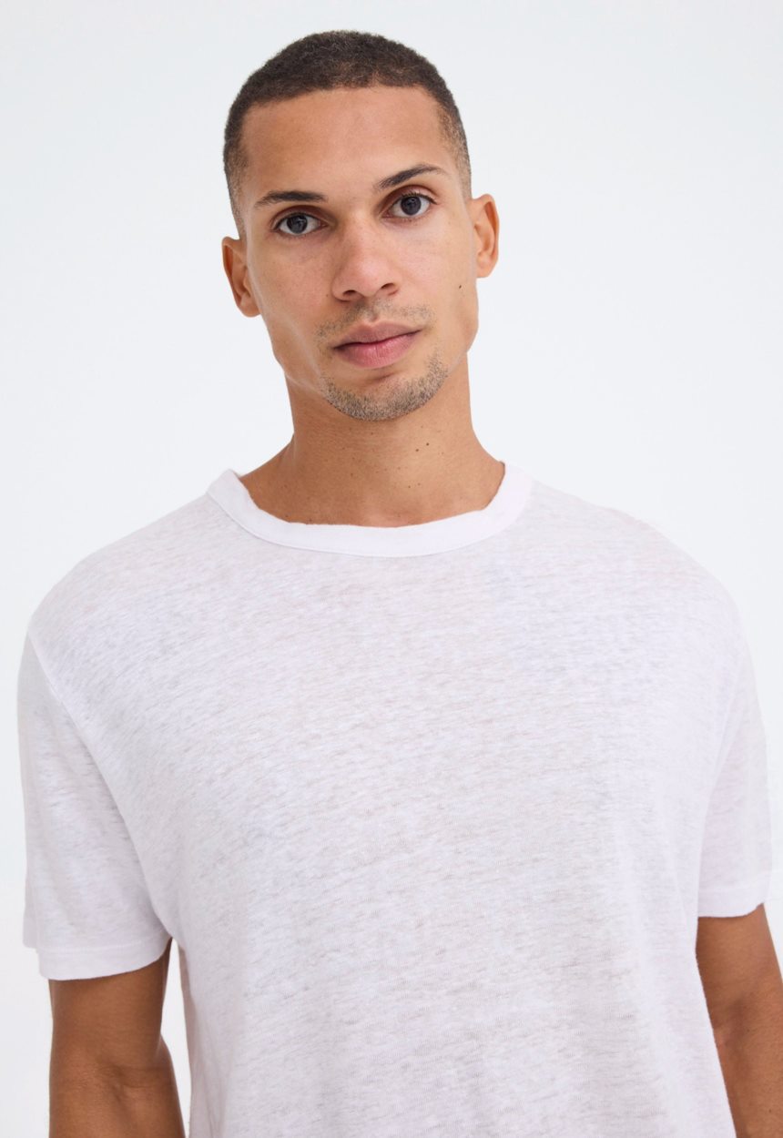 Jac + Jack Line Linen Tee - White